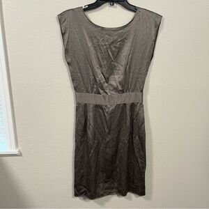 Wayf silver 100% Silk Sleeveless Mini Dress size 4